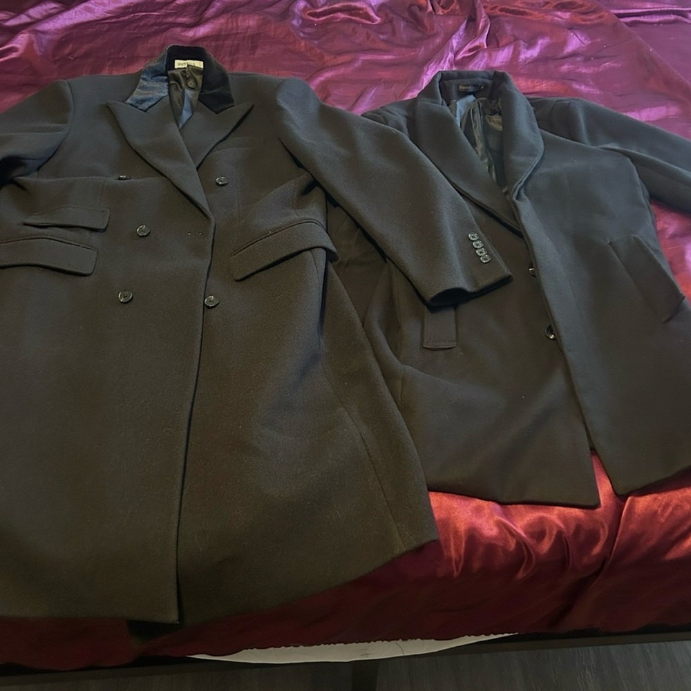 Overcoat Bundle Men's Elegant Black Pea Coat